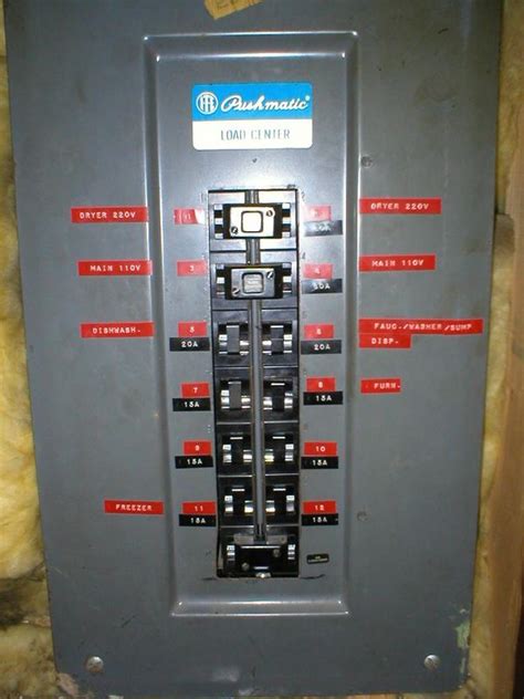 pushmatic electric center breaker box|old style pushmatic breakers.